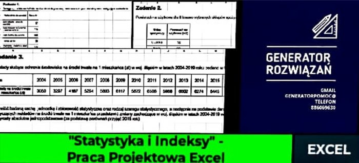 "Statystyka i Indeksy" - Praca zaliczeniowa Excel. Studia