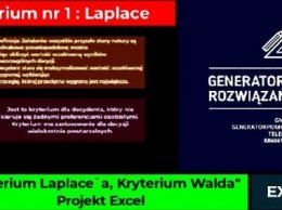 "Kryterium Laplace`a, Kryterium Walda" - Projekt Excel