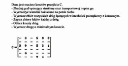 "Macierz kosztów, graf struktury sieci transportowej" - Zestaw 1 rozwiązań. poziom - Studia