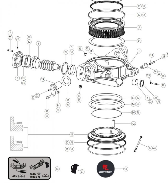 Części zamienne i uszczelnienia do ROTOTILT RT20 RT60B RT