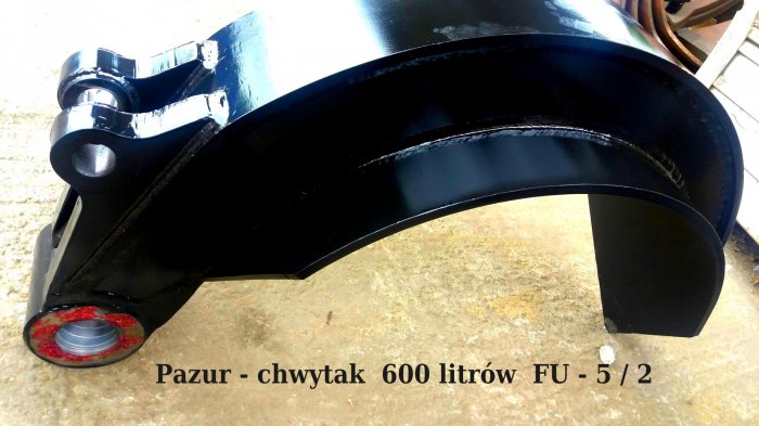 Nowe pazury do chwytaka do złomu - 600 litrów otwarte