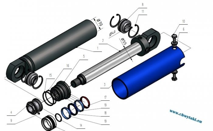 Uszczelnienie siłownika chwytaka do złomu - uszczelki