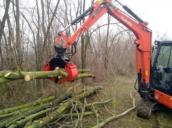 Chwytak do mini koparki z uchwytem