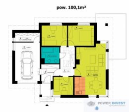 Dom wolnostojący - 100 m2 - stan surowy