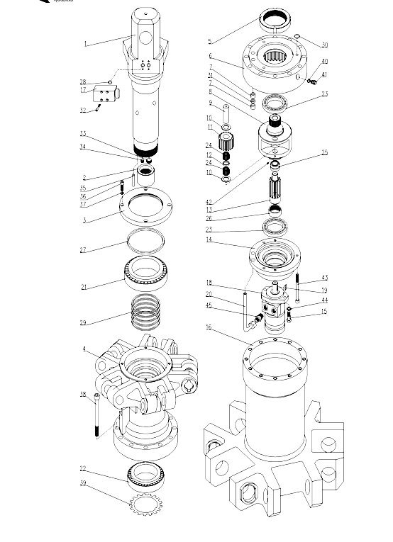 Naprawa obrotu rotatora - regeneracja wału chwytaka do złomu