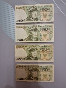 Banknoty 50 zł z 1 grudnia 1988 r. - 4 szt.