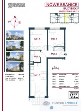 Mieszkanie - 3 pokoje (44,60 m2) - Branice