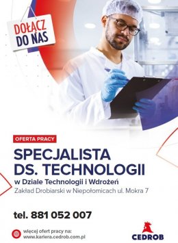 Specjalista ds. Technologii mięsa Niepołomice