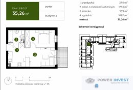 35,26m2 - 2 pokoje z ogródkiem