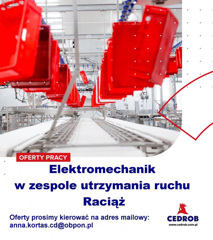 Elektromechanik w zespole utrzymania ruchu – Raciąż