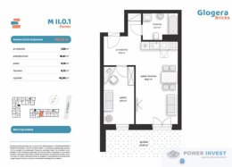2 pokoje (40,63m2) na parterze z ogródkiem 43m2