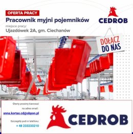 Pracownik myjni pojemników w Ujazdówku