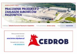 Pracownik produkcji z Zakładzie Surowców Paszowych