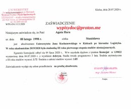 Badania Laboratoryjne, Faktury, Polisy, Świadectwa Pracy, Zaświadczenia