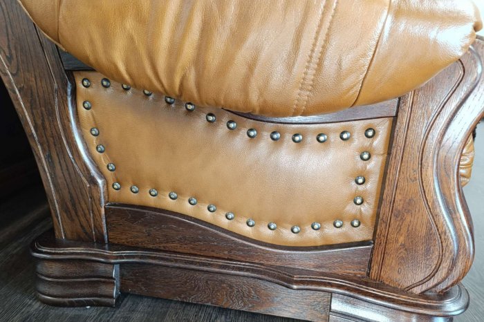 Komplet PATRYCJA ! Skóra + drewno dębowe! Od zaraz