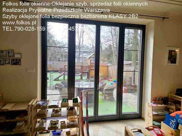 Folia bezpieczna bezbarwna klasy 2B2- folie do szk&oacute;ł, przedszkoli, gastronomii, szpitali OKlejanie