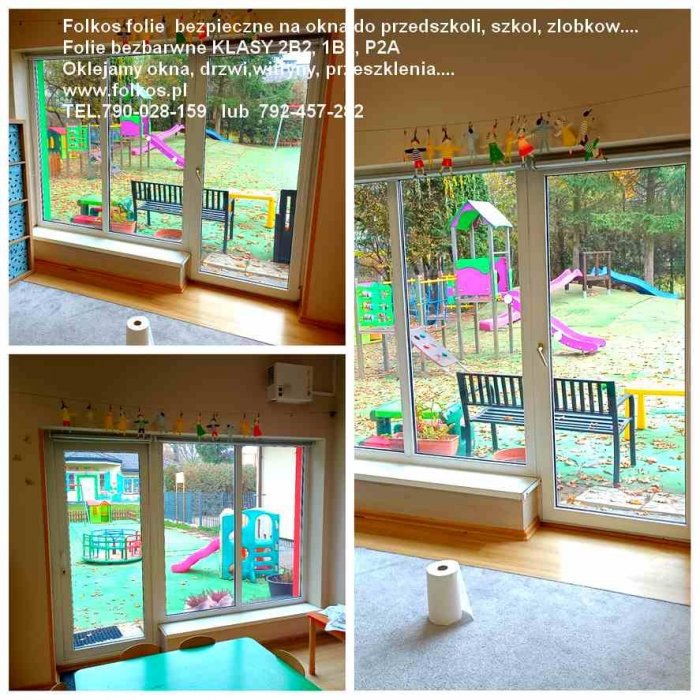 Folia bezpieczna bezbarwna klasy 2B2- folie do szk&oacute;ł, przedszkoli, gastronomii, szpitali OKlejanie