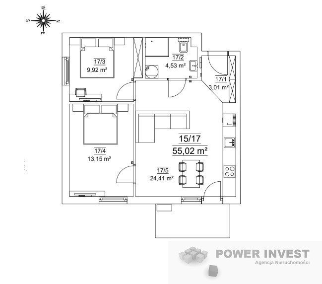Idealne 3 pokoje dla rodziny &ndash; gotowe 55,02 m&sup2;