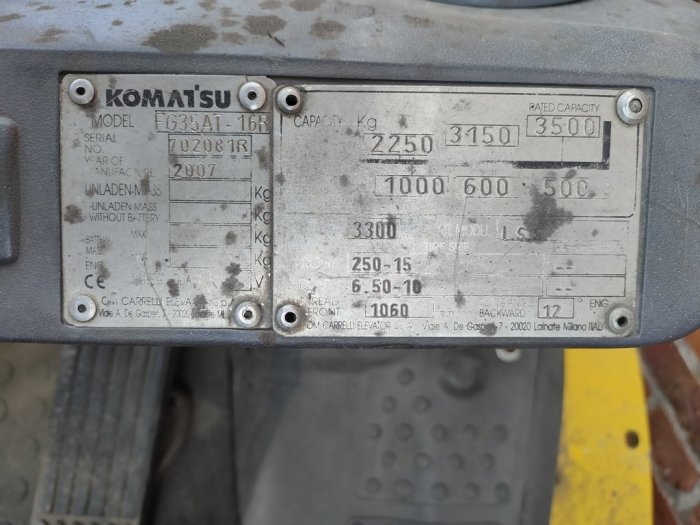 W&oacute;zek widłowy Komatsu typ/model: FG35AT-16R