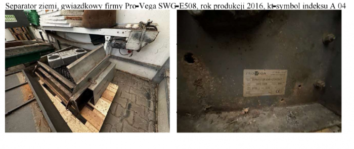 Przedmiotem sprzedaży są ruchomości: maszyny, urządzenia