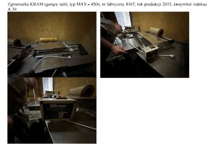 Przedmiotem sprzedaży są ruchomości: maszyny, urządzenia