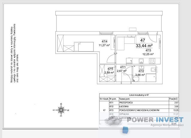 2-pokojowe mieszkanie z dużym balkonem