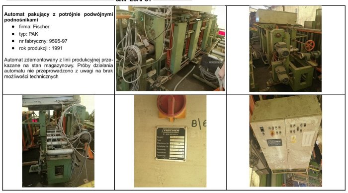 Linia do sztaplowania - pakowania firmy: FISCHER