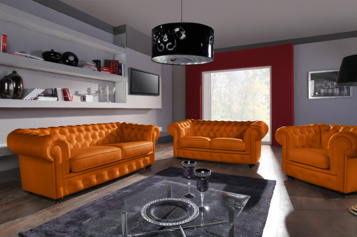 KOMPLET WYPOCZYNKOWY CHESTERFIELD | PONADCZASOWA ELEGANCJA W ANGIELSKIM STYLU