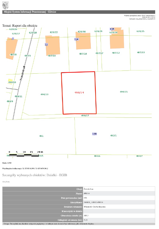 Działka, 656 m&sup2;, Gliwice